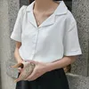 女性用ブラウスシャツレディーストップアンドブラウスvネックオフィスホワイトシャツシャツシャツ夏の日本韓国服