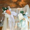 Gift Wrap Chair Back Fake Flower Wedding Artificial Handmade Anti-drop Realistic Reception Event Universal Home Decor