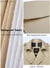 Erkek Trençkotları Süper Uzun Rüzgar Yemeği Yağmur Geçirmez Terin Pençe Pamuk Pamuk Polyester Klasik İngiliz Moda Yağmurluk Q231118