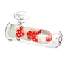 Colorful Astronaut Mushroom Dice Style Freezable Liquid Thick Glass Pipes Handmade Portable Filter Herb Tobacco Spoon Bowl Smoking Bong Holder Handpipes Tube DHL