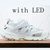 Projektant luksusowy damski męskie buty na zewnątrz butów balencaigas buty utwór 3.0 LED Sneaker oświetlony gomma skórzany trener nylonowy platforma drukowana trampki męskie światło