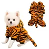 Ropa para perros, ropa bonita de dibujos animados, ropa cálida de lana para cachorros y gatitos, mono para perros y gatos pequeños y medianos, disfraz de tigre-Cosplay para mascotas