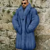 Men's Wool Blends Rabbit Wool Coat Men's Thicken Solid Color Warm Fashion Personality Outdoor Wind-proof European And American Clothes 231117