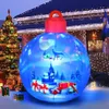 Weihnachtsdekoration, aufblasbare Bälle, aufblasbares Ornament, blauer Ball mit Weihnachtsmann-Geschenkmuster, Spielzeug für drinnen und draußen, 231116