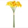 Fleurs décoratives Pratique Simulation Fleur Fraîcheur Artificielle Sans Arrosage Jaune Blanc Faux Narcisse Bouquet Po Accessoires