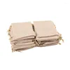 Cadeau cadeau 40 pièces sacs de toile de jute avec cordon 13cmx10cm sac pochettes de bijoux pour mariage et cadeaux de fête bricolage cr