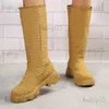 Botas femininas sapatos europeus e americanos botas de algodão tamanho grande 2024 outono inverno sola grossa quente botas de moda feminina sapatos plataforma t231117