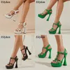 top Rivet Peep Platform Donna Sandali Tacchi altissimi Sexy Summer Fashion Fibbie Party Nightclub Stripper Shoes 230306