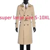 يمزج الصوف للرجال وصول الأزياء عالية الجودة X-LONG طوق الدوران غير الرسمي مزدوج الصدر معطف Chameleon Coat Coat Plus Size S-8XL9XL10XL 231117