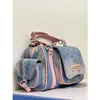 Borse da sera Donna Blu Rosa Borsa con manico Borsa a tracolla di grande capacità per ragazze Y2k Denim Borsa a tracolla firmata Borse multi-tasca Tie-dyed 231117