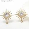 Boucles d'oreilles à tige en zircone cubique, couleur or 14 carats, en laiton plaqué avec Zircon, fabrication de bijoux artisanaux, résultats de boucles d'oreilles DIY pour femmesL231117