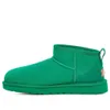 Fashion da donna personalizzati fatti a mano Stivali da neve caldi retrò scarpe casual ugclassic ultra mini boot 'verde' 1116109-edgr