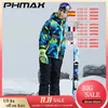 Ternos de esqui PHMAX Quente À Prova D 'Água Crianças Jaqueta de Esqui Crianças Macacão de Esqui Inverno Jaqueta de Snowboard Meninos e Meninas Calças de Neve Ao Ar Livre Ternos 231116