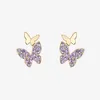 Earrings Simple Fashion Jewelry 925 Sterling Silver Fill Multi Color 5A Cubic Zircon Party CZ Diamond Women Drop butterfly Earring Gift G230602