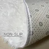 Tappeto Peluche Tappeto rotondo Bianco Tappeti per bambini per soggiorno Decorazioni per la casa Morbido Camera da letto per bambini Tappetino da gioco Baby Room Fluffy Cute Rug 231116