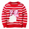 Noel Kids Striped Kükürük Külot Erkek Kızlar Polka Dotlar Yaylar Karikatür Jacquard Sweater Tops Noel Çocukları Pamuk Kıyafetleri Z5336