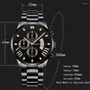 Montres-bracelets montre de luxe hommes noir en acier inoxydable montres-bracelets pour horloge militaire calendrier décontracté hommes montre-bracelet à Quartz Reloj