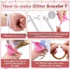 Kit per creazione di braccialetti dell'amicizia da 10 pezzi/set, giocattolo fatto a mano per ragazza, braccialetto rosa scintillante fai da te