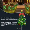 ガーデンデコレーションソーラークリスマスツリーの装飾ライト屋外芝生ランドスケープランプパワーキャンディケインライトヤードステークパス231116