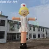 3 Meters High or Customized Inflatable Doctor Skydancer Female Nurse Air Dancer Medical Person Cartoon with Syringe for Event Promotion