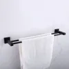 Аксессуары для ванной комнаты Матовая черная квадратная вешалка для полотенец из нержавеющей стали Настенная вешалка для полотенец 1 бар 2 bar304d