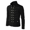 Men's T Shirts Embroider Gothic Coat Jacket Button Praty Costume Outwear Men's Blouse Down Shirt Men Casual