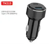 TH215 Car Charger 2 Port USB Smart Fast Charger QC 3.0/2.0 2.4A Smart 3 A for Universal smartphones