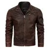 Vestes pour hommes 2023 Printemps Veste de moto en cuir Col montant Style rétro Manteau Couche supérieure en peau de vache CalfskinM1926 231116