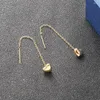 Orecchini pendenti Coreano in acciaio inossidabile a catena lunga con nappa amore orecchino a goccia per donna infila piercing gioielli moda matrimonio 2023