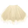 스커트 여성 레이어 레이어 얇은 색 발레 댄스 Pettiskirt 패션 성인 Tutu Dancing Skirt Ladies Mini Puffy Pleated Gauze Short