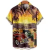 Mäns avslappnade skjortor Seaside Holiday Take Men's Short Sleeve Collar Shirt Ny stilig Loose Sand Beach of Haii Big Yards Camisa Floral Casual J230417