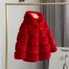 Down Coat 2-10 Years Kid Girls Faux Fur Coat Clothing Autumn Winter Children's Cotton-Padded Coat Imitation Rabbit Fur Jacket Girls TZ292 231117