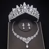 Bruiloft Sieraden Sets Kristal Bruids Vrouwen Tiara Oorbellen Choker Ketting Jurk Bruid Kroon Set Kostuum Accessoire 231116