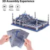 Pussel Microworld 3D Metal Puzzle Blue Mosque Building Model DIY 3D Laser Cutting Jigsaw Toys for Adult Gift 231116