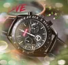 Trend Trend Highend Leather Watches Men Quartz chronograph Movement Top Brand Grings Six-Pins Multi-Function جميعها