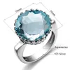 Fedi nuziali Szjinao Vintage 100 Anello in argento sterling 925 con acquamarina rotonda da 15 ct per le donne Famosi gioielli fatti a mano di marca 2023 231117