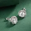 Stud HORRRIPAL D VVS1 Clous d'oreilles ronds en moissanite Unique Rose Design S925 Argent 18 carats Plaqué platine Shine Forever Femme Boucles d'oreilles GRAL231117