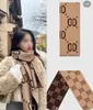 Kadınlar ve Erkekler İçin Tasarımcı Eşarp GUCI Eşarp% 100 Kaşmir Kış Echarpe Luxe Şal Sevgililer Günü Hediye Fabrika Mağazası