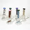 Mini Dab Rig coloré épais verre Bongs narguilés en ligne Perc conduites d'eau 14mm Joint huile plates-formes petit Bong avec 4mm Quartz Banger ZZ