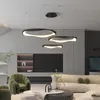 Nordic Simple Ring LED Reshandelier Room Room Room Room Bedroom Home Decoration Acrylic Chandelier Indoor Lighting Tiptures