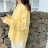 Chandails pour femmes automne hiver 2023 nouveau pull paresseux ample jaune pull Net rouge haut tricoté femmes zln231117