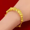 Bangle Real 100% 24K Goud Kleur Lucky Bixie Kralen Armbanden voor Vrouwen Bruids Mannen Sieraden Link Chain Armbanden Bruids Bruiloft Sieraden 231116