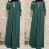 Abbigliamento etnico Abaya Musulmano Semplice Solido Abito lungo per le donne Ramadan Eid Caftani India Arabo Turchia Islam Femme Preghiera Robe Musulman