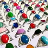 50pccslot colorido feminino de strass de cristal anéis de prata de cristal garotas charme de dedos fofos fot