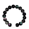 Strand Obsidian Beads Armband med vita skal för män Kvinnliga par kristallarmband Standard kvinnliga modeller 8-16mm