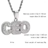 Pendant Necklaces Letter CEO Necklace Tennis Chain Iced Out Zirconia Sliver Color CZ Stone Choker Hip Hop For Men Women