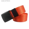 Belts New Unisex Nylon Canvas Breathable Military Tactical Men Waist Belt with Plastic and Metal Black Buckle Orange Belts for WomenL231117