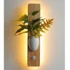 Wandlampen moderne led plantenstandaard lichten creatieve houten luminaire slaapkamer verlichting lamp hall trappen balkon veranda licht licht