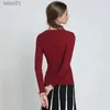 Suéteres femininos 2021 outono e inverno novo pulôver de manga comprida camisola em torno do pescoço cor sólida camisola fina zln231117