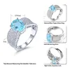 Bröllopsringar äkta himmel blå topas silver ring 3 5 karat naturlig unisex stil fina smycken enkel klassisk design s925 smycken 231117